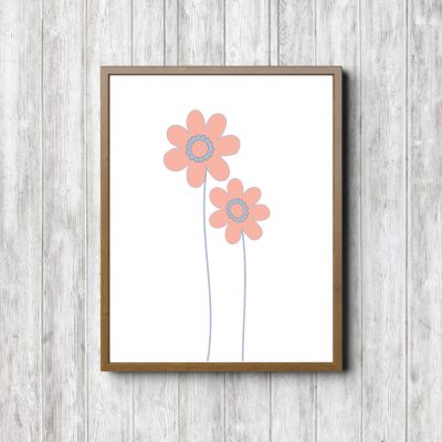 Nursery Coral Printable Flowers