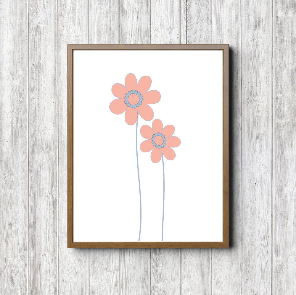 Nursery Coral Printable Flowers