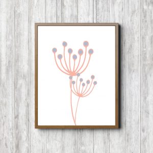 Coral Pincushion Flower Printable Decor