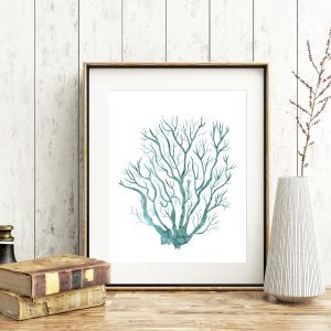Seaweed Teal Watercolor Printable