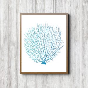Turquoise Watercolor Coral Printable