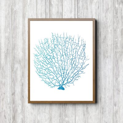 Turquoise Watercolor Coral Printable