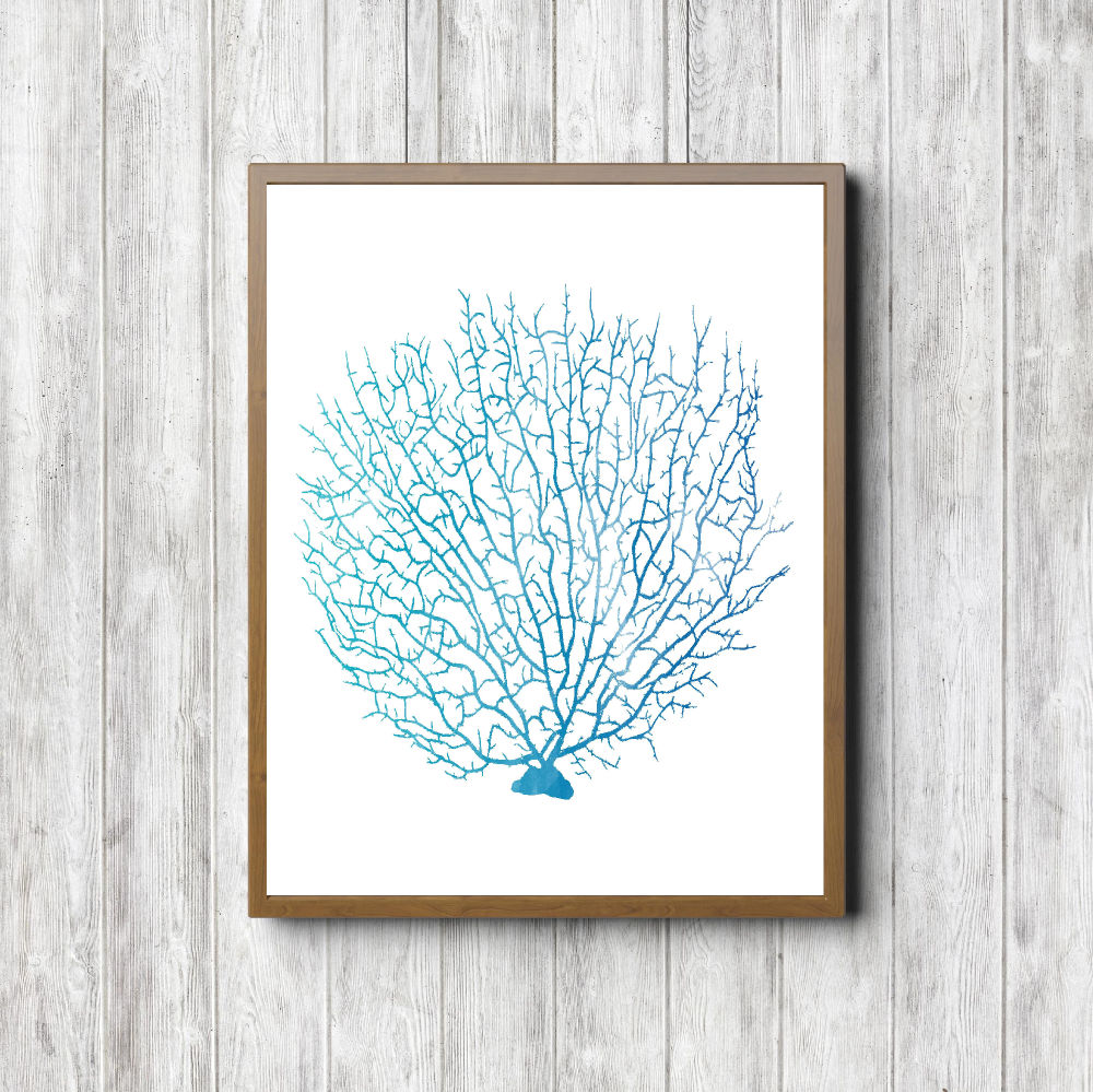 Turquoise Watercolor Coral Printable