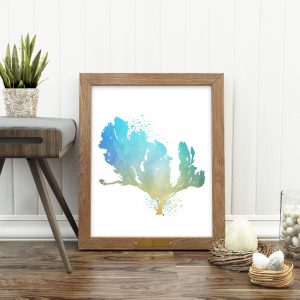Turquoise & Yellow Marine Plant Printable