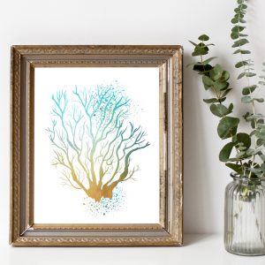 Turquoise & Yellow Ocean Plant Printable