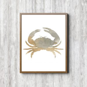 Beige Watercolor Crab Printable