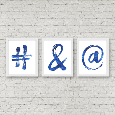 Blue Watercolor Punctuation Printables