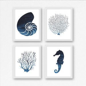 4 Dark Blue Ocean Life Printables