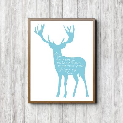 Psalm 42:1 Scripture - Blue Deer