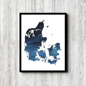 Blue Denmark Watercolor Printable
