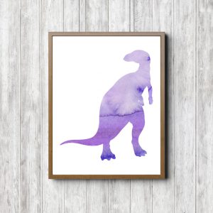 Purple T-Rex Dinosaur Silhouette Printable
