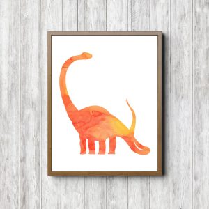 Orange Brontosaurus Dinosaur Printable