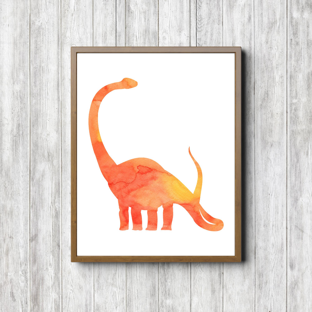 Orange Brontosaurus Dinosaur Printable