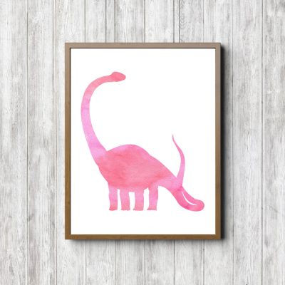 Pink Brontosaurus Dinosaur Printable