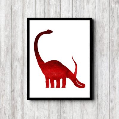 Red Brontosaurus Dinosaur Printable