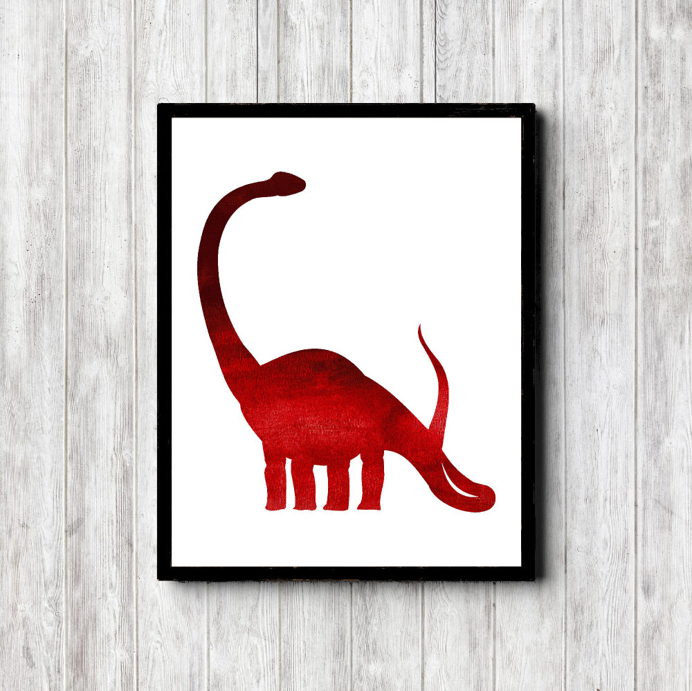 Red Brontosaurus Dinosaur Printable