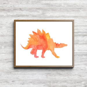 Orange Stegosaurus Dinosaur Printable