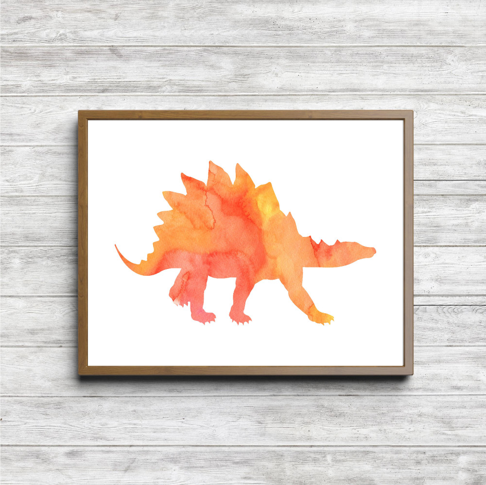 Orange Stegosaurus Dinosaur Printable