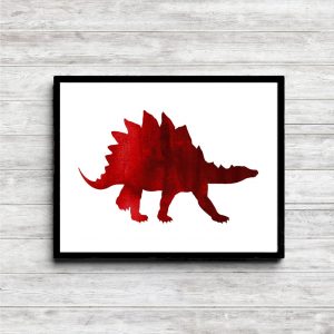Red Stegosaurus Dinosaur Printable