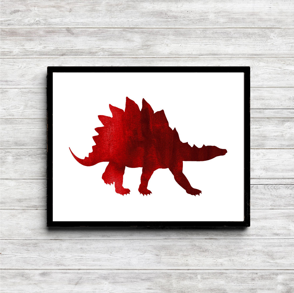 Red Stegosaurus Dinosaur Printable