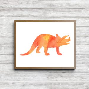Orange Triceratops Dinosaur Printable
