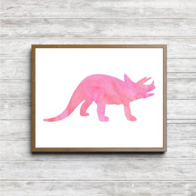 Pink Triceratops Dinosaur Printable