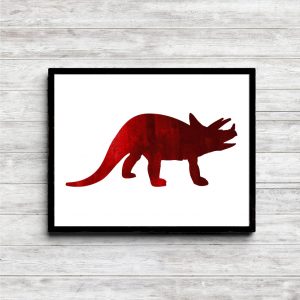 Red Triceratops Dinosaur Printable