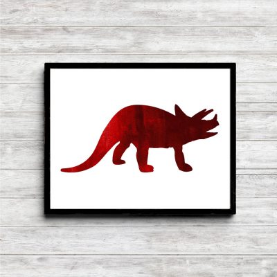 Red Triceratops Dinosaur Printable