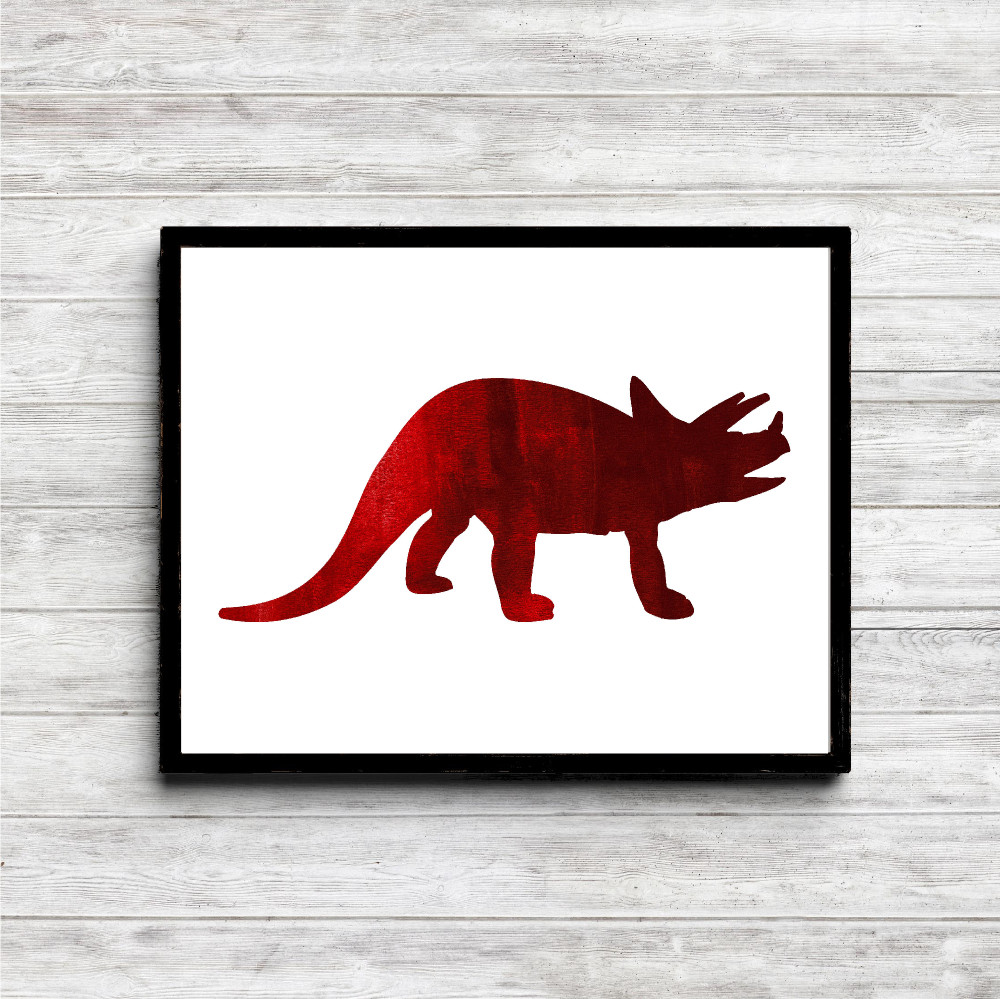 Red Triceratops Dinosaur Printable