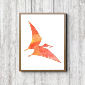 Orange Pterodactyl Dinosaur Printable