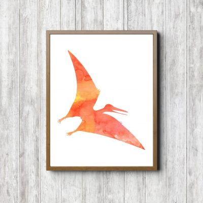 Orange Pterodactyl Dinosaur Printable
