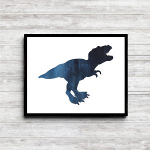 Blue T-Rex Dinosaur Silhouette Printable
