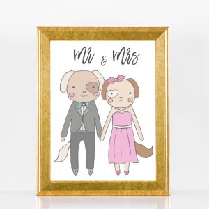 Mr & Mrs Dogs Wedding Sign