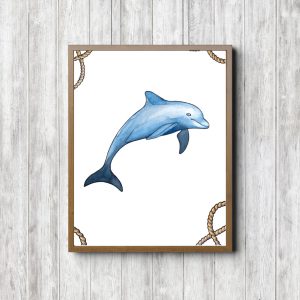 Watercolor Dolphin Nautical Printable