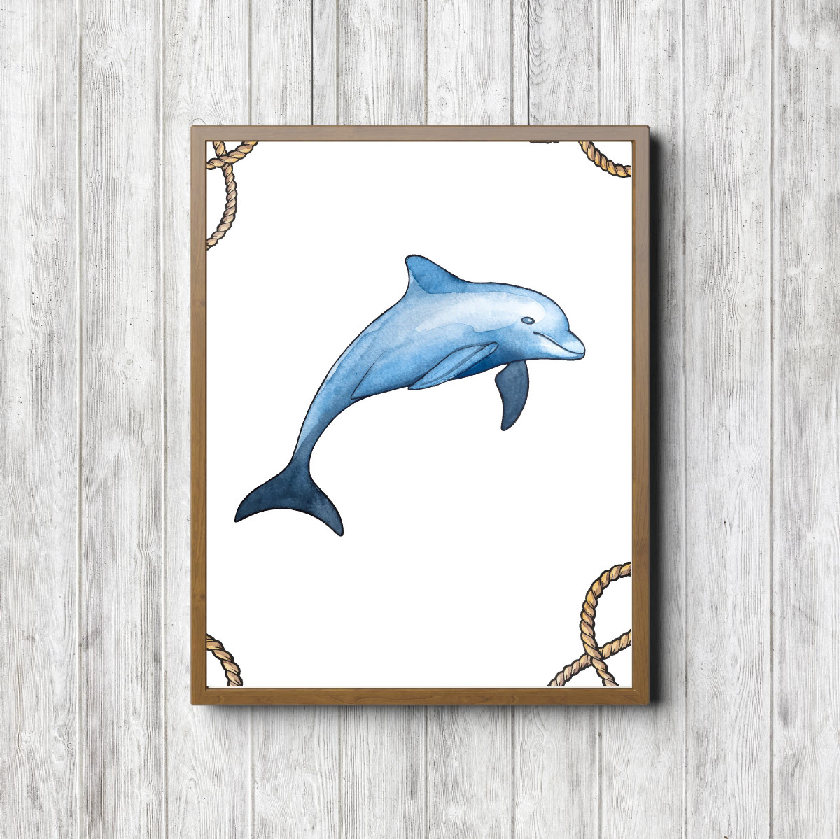 Watercolor Dolphin Nautical Printable