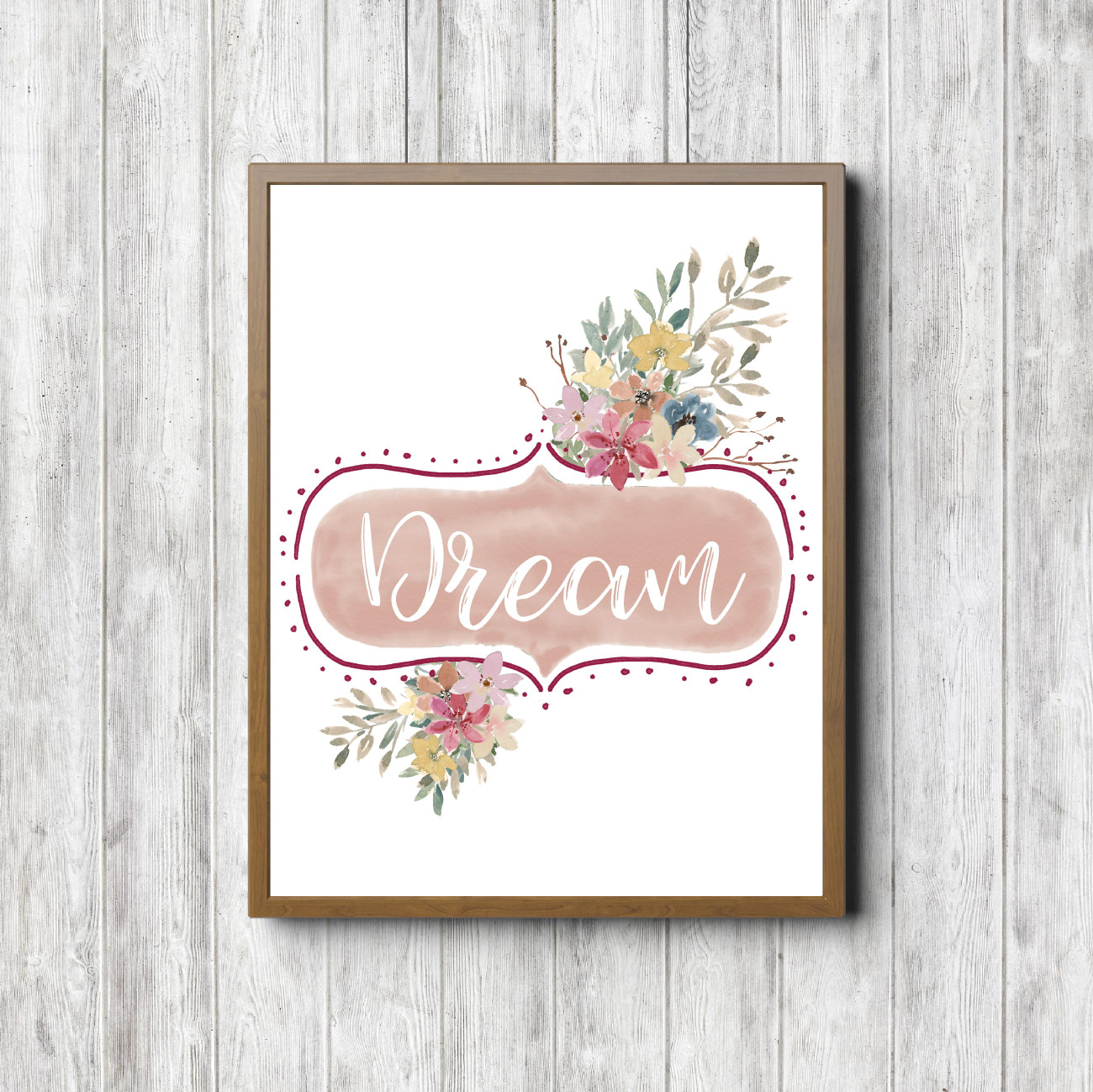 Dream Banner – Pink Floral Printable