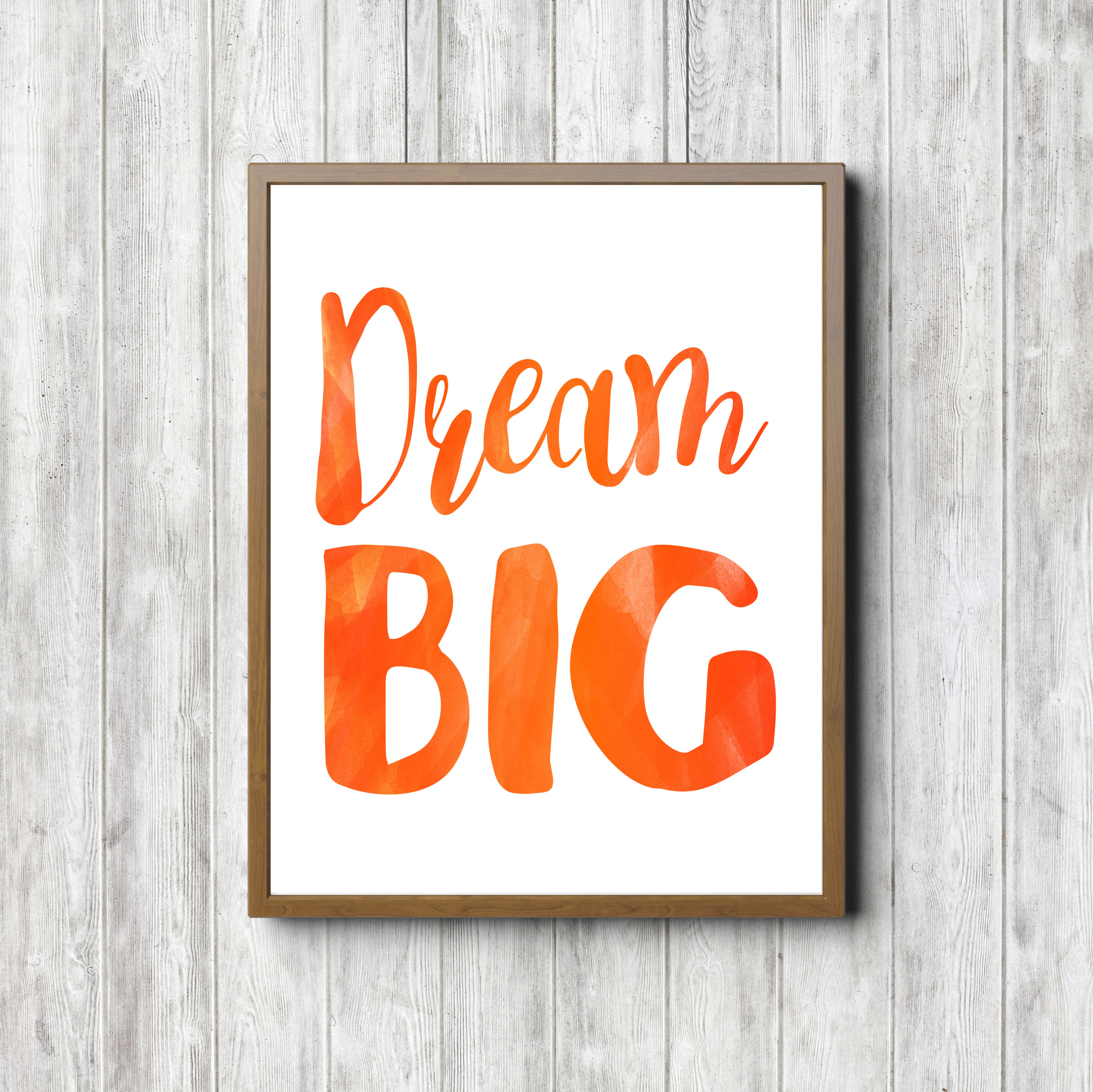 Dream Big Orange Nursery Printable