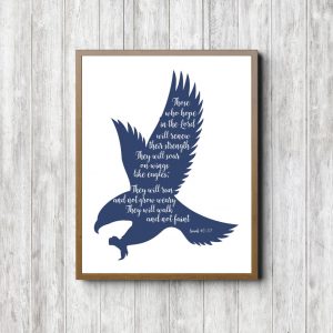 Isaiah 40:31 Blue Scripture Printable