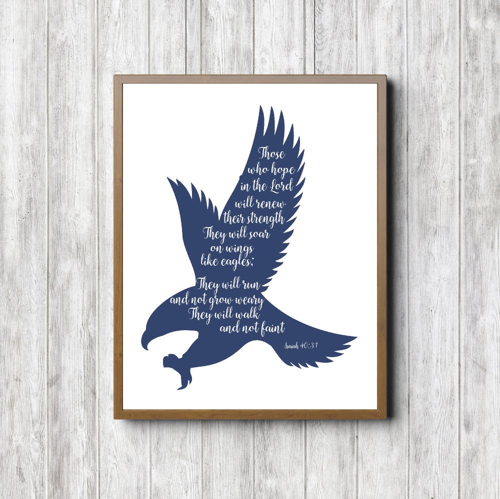 Isaiah 40:31 Blue Scripture Printable