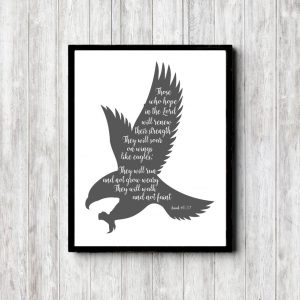 Isaiah 40:31 Gray Scripture Printable