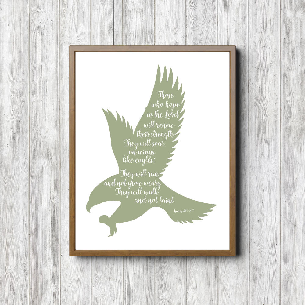 Isaiah 40:31 Green Scripture Printable