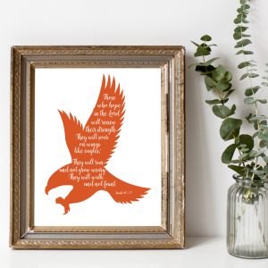 Isaiah 40:31 Orange Scripture Printable