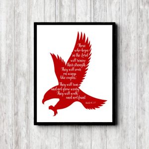 Isaiah 40:31 Red Scripture Printable