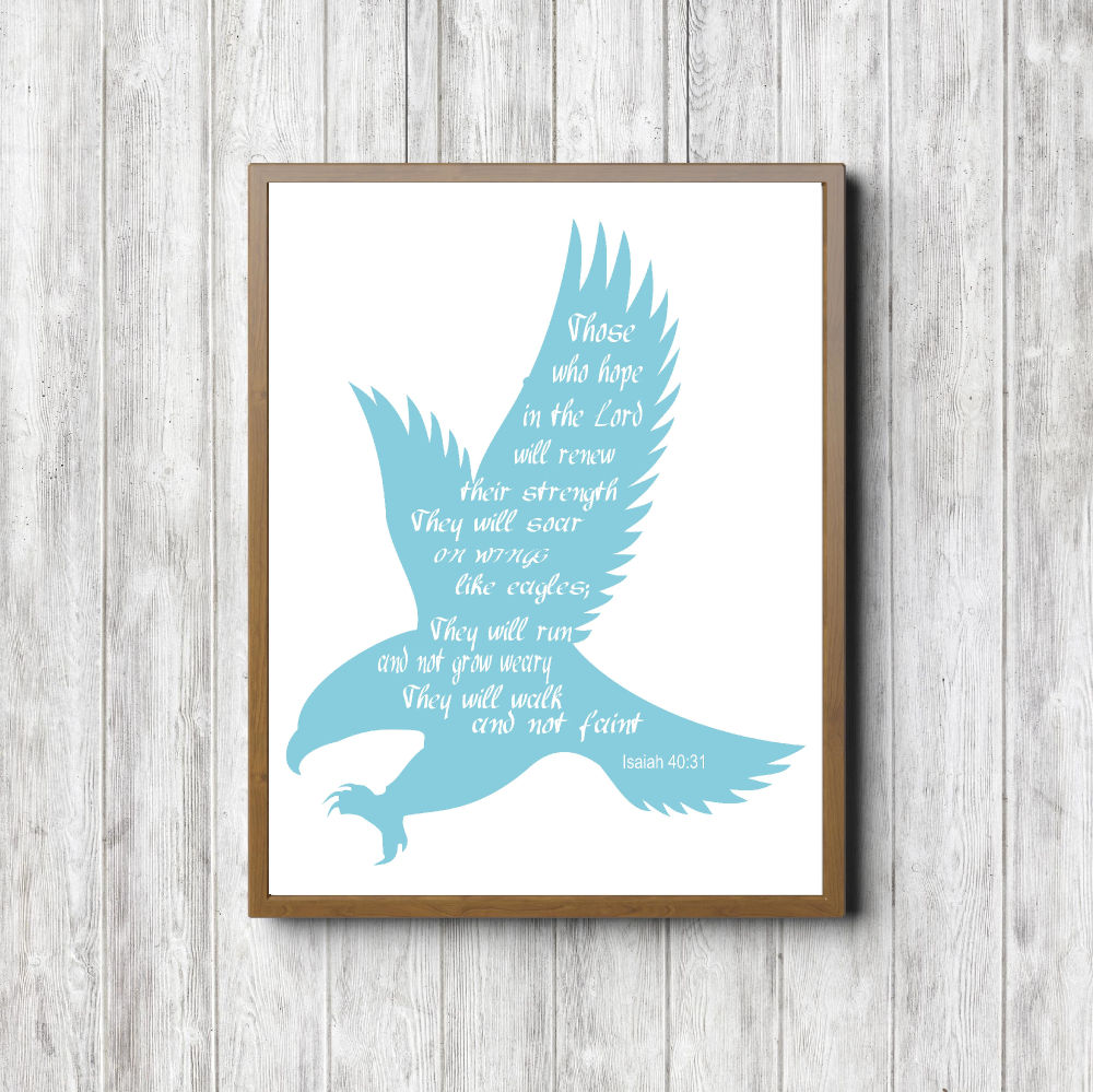 Isaiah 40:31 Teal Scripture Printable