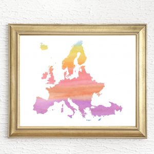 Rainbow Europe Continent Printable