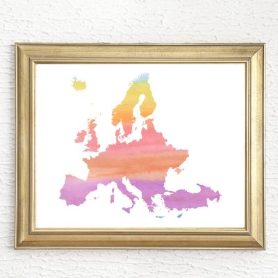 Rainbow Europe Continent Printable