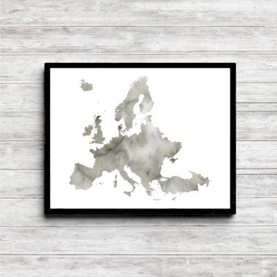 Gray European Watercolor Printable