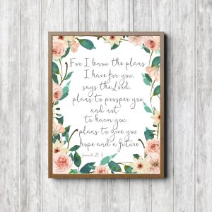 Jeremiah 29:11 Floral Scripture Printable