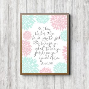 Jeremiah 29:11 Pink & Mint Printable
