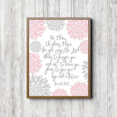 Jeremiah 29:11 Pink & Gray Printable
